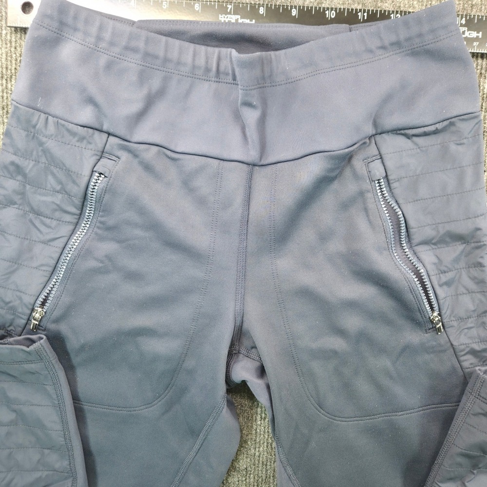 Athleta Hybrid Fleece Small Petite Navy Quilted Leggings Pockets